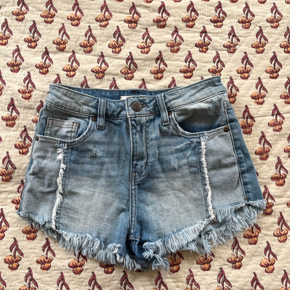 Distressed Denim Cut Off Shorts